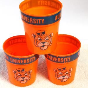 VTG Auburn University Tiger Stadium Cups Set of 3 1970s Packer Plastics